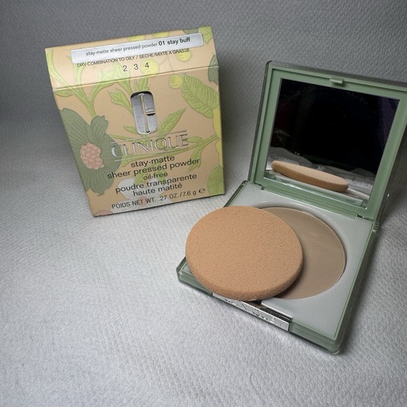 Clinique Stay-Matte Sheer Pressed Powder Oil Free 01 STAY BUFF 7.6g *NEW IN BOX* - Picture 6 of 8
